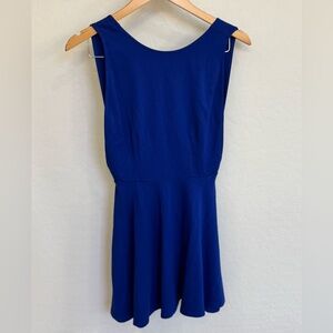 American Apparel Sleeveless Fit-and-Flare Dress in Royal Blue Open Back